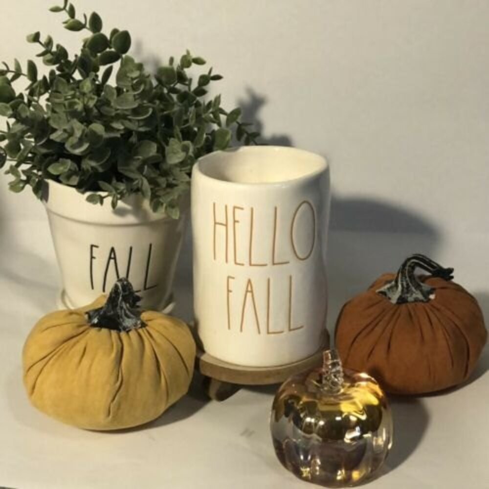 Rae Dunn  Artisan Fall Candle  “HELLO FALL” Orange Lettering! HTF!!